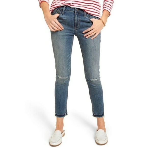 Treasure & Bond Denim - TREASURE & BOND Midrise Skinny Ankle Ripped Jeans